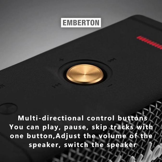 Terlaris Marshall Emberton Bluetooth Portable Speake Original 100% Waterproof Speaker Laptop Garansi