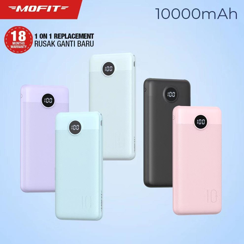 Terbaru New Deals Powerbank Mofit M18 10.000Mah Lcd + Fast Charge Real Capacity