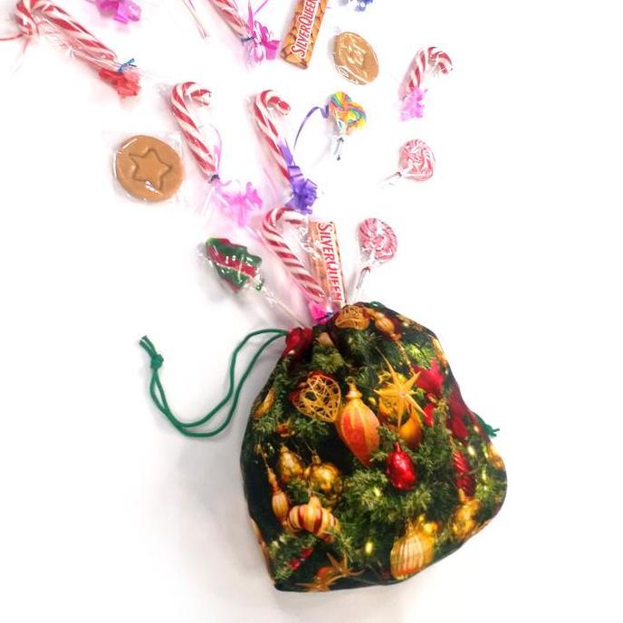 Spesial Pouch Serut Pohon Natal Christmas Wreath Bungkus Hampers Gift Natalan