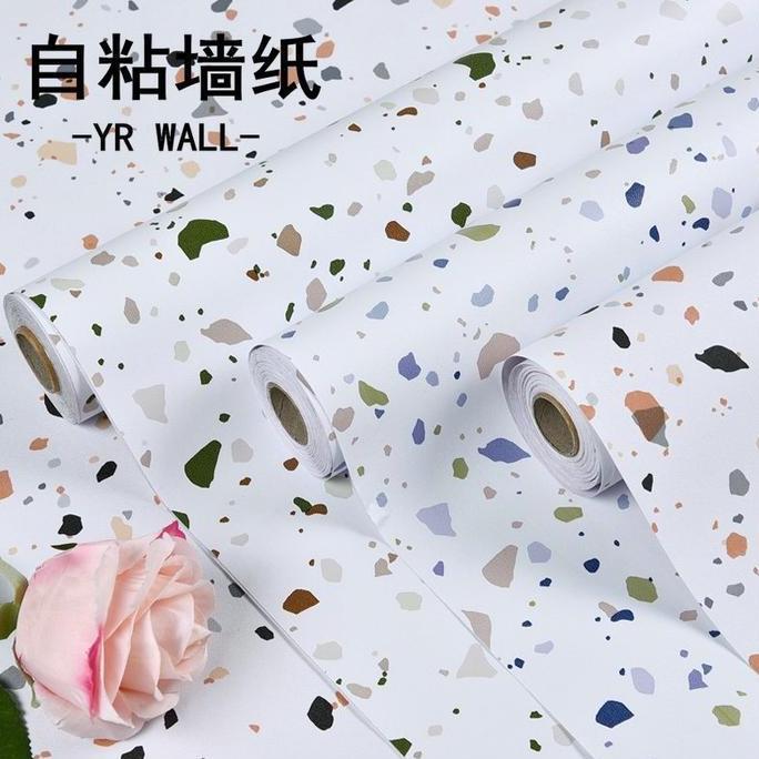 Promo Wallpaper LEBAR 60cm Motif Mozaik Wall Paper Stiker Sticker Setiker Dinding Dekorasi Rumah Tem