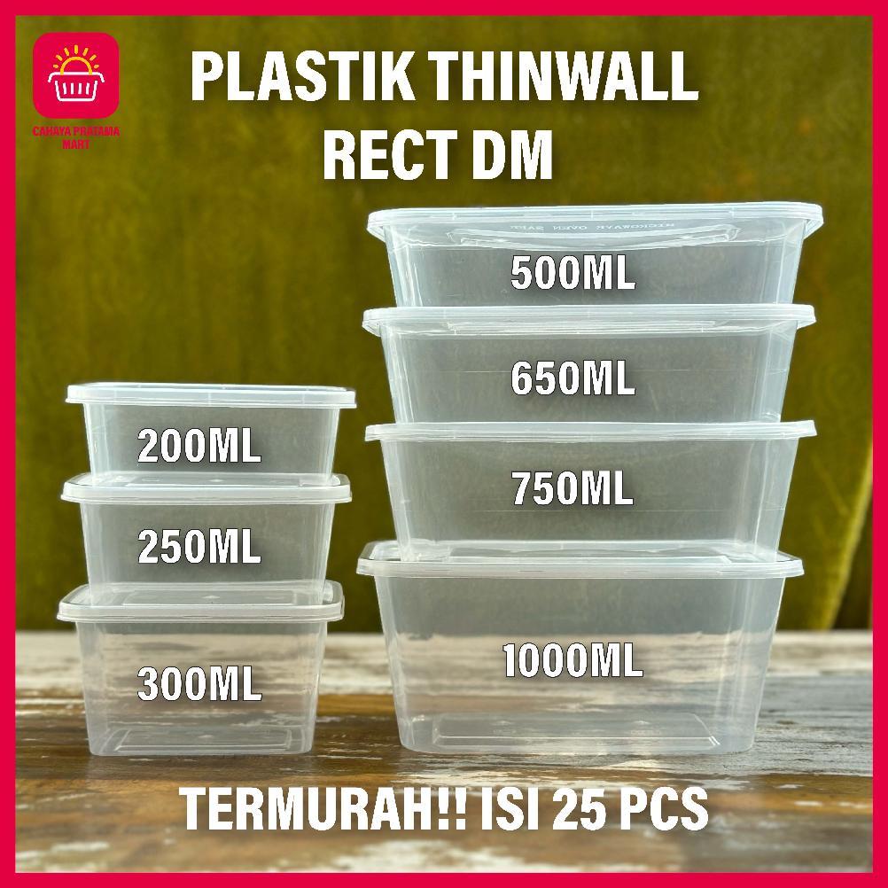 Best Deals Best Sale Thinwall Rectangle / Kotak Makan Plastik Box Mika Thinwall Wadah + Tutup Termur