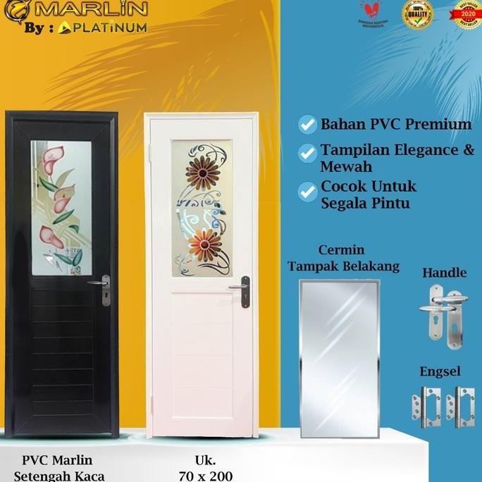 pintu kamar mandi upvc marlin 70*200 kaca cermin