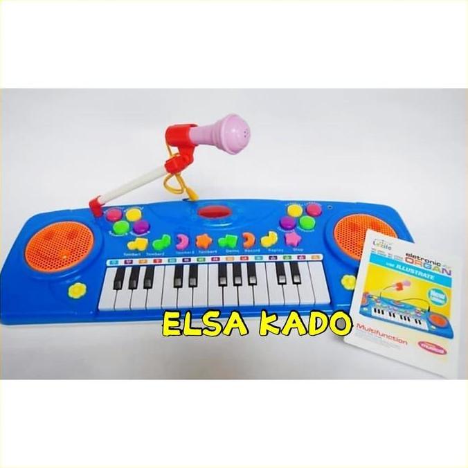mainan musik piano eletronic organ mic karaoke techno keyboard