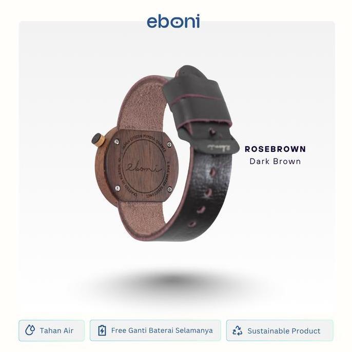 Eboni Jam Tangan Kayu Unisex -  Rosebrown