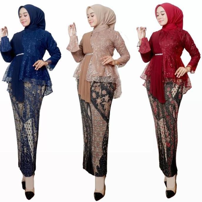 Kebaya modern dan elegan 2024 / set kebaya graduation / Atasan kebaya  Pesta lamaran  kondangan  Dew