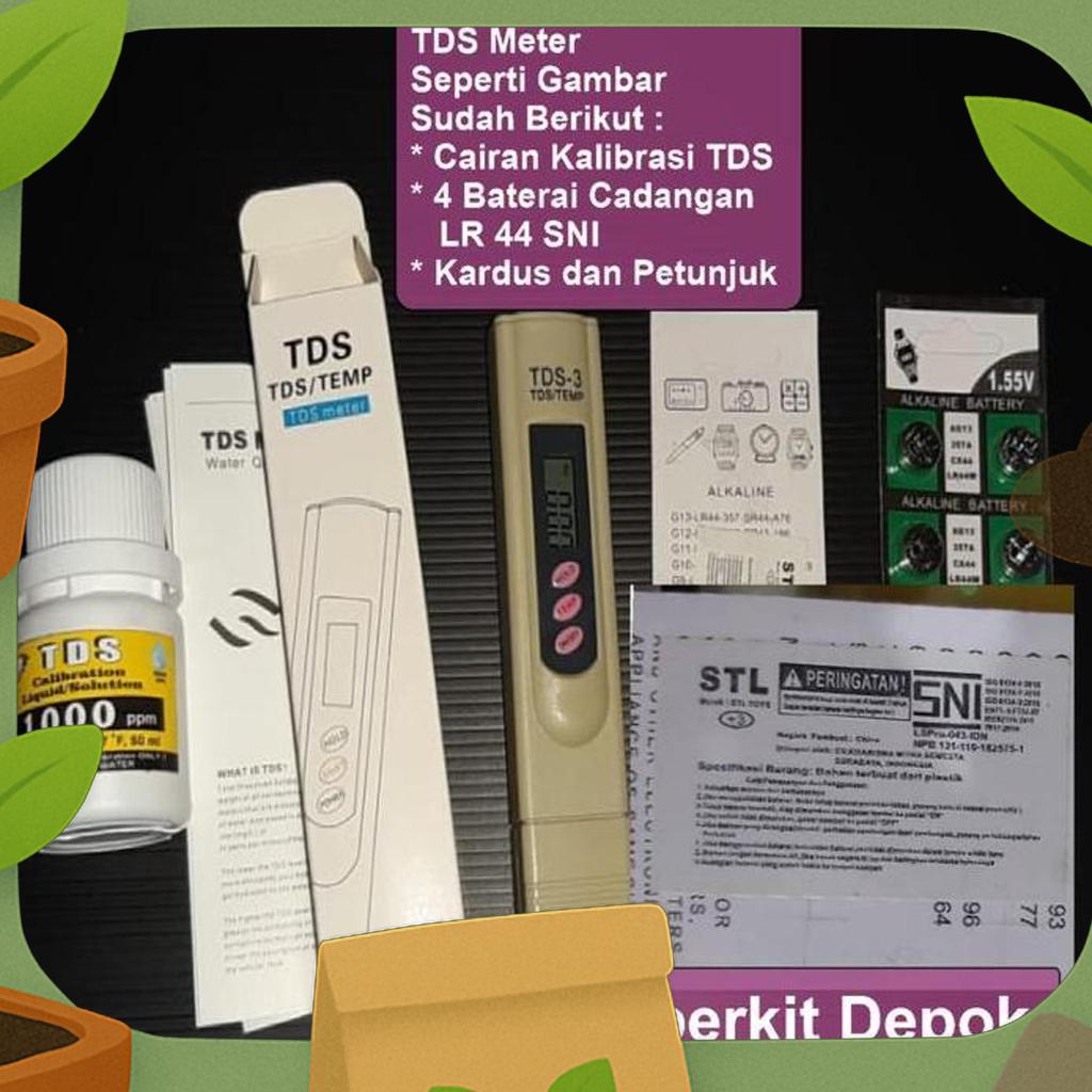 Paket Tds Meter Sudah Dikalibrasi + Baterai + Cairan Kalibrasi Tds