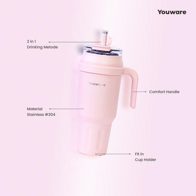 Youware Holby New Stainless Stylist Tumbler 1500 mL BPA Free Botol Minum Besi Termos Vacuum Stainles