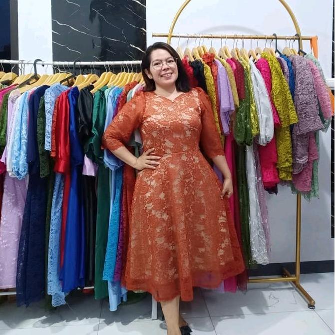 Dress Brokat Vanny  full brokat Baju