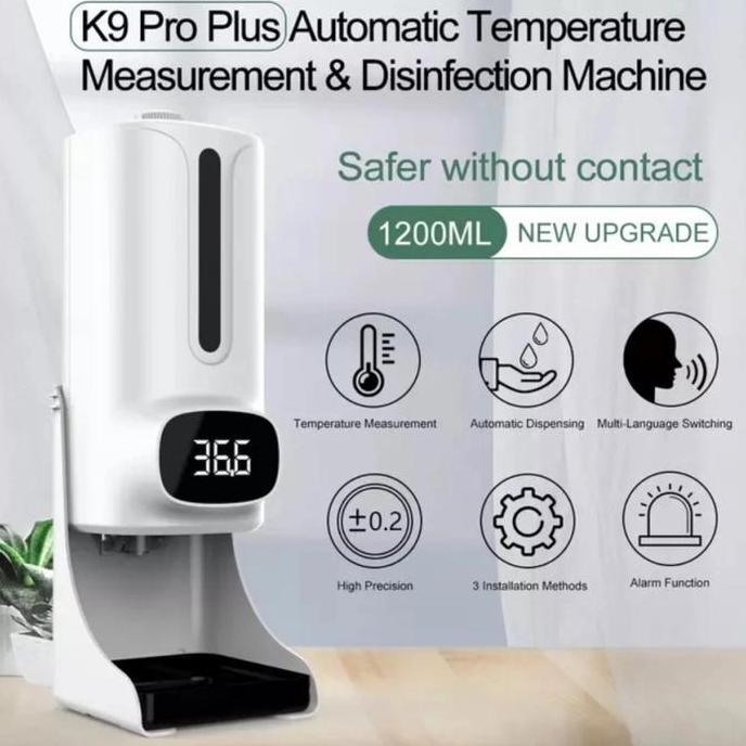 K9 PRO PLUS THERMOMETER K-9 2IN1 HAND SANITIZER DISPENSER DISINFEKTAN ORIGINAL DAN TERPERCAYA