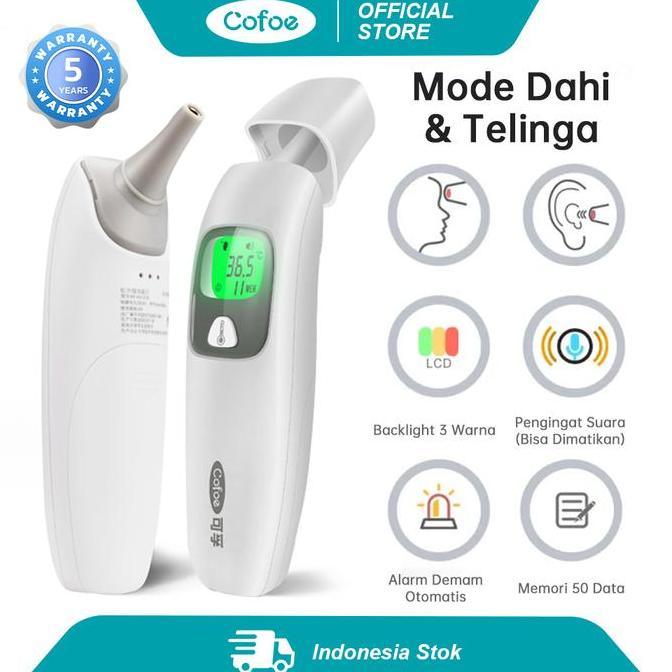 COFOE TERMOMETER DIGITAL TELINGA BAYI DAN DEWASA EAR THERMOMETER KUPING INFRARED PENGUKUR SUHU BADAN