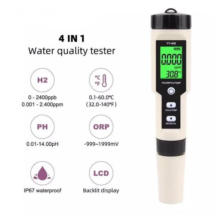 YY-400 4in1 PH/ORP/H2/Temperature hydrogen Ion Concentration Tester YY400