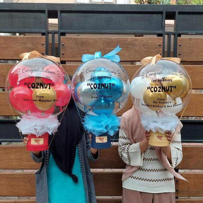 andalanMarket- Bucket Balon Bouquet Balon dalam Balon Kode 006 - miki florist