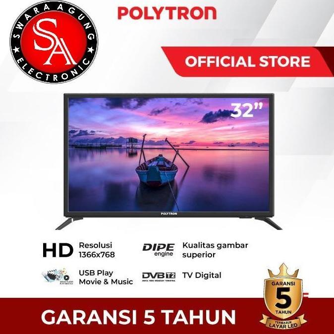 Terlaris Led Digital Tv 32 Inch Polytron Type: 32V1853 (Khusus Daerah Medan)