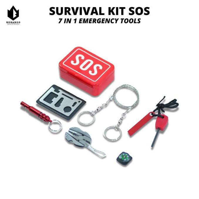 Spesial Survival Kit Sos 7 In 1 Emergency Tools - Peralatan Survival Bushcraft
