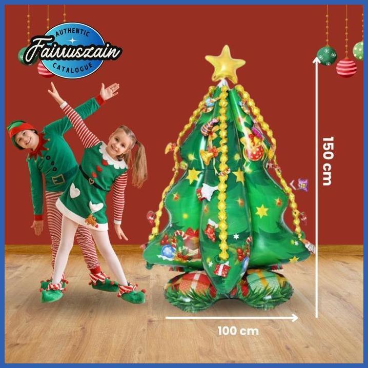FAIRRUSZAIN BALON FOIL DEKORASI TEMA NATAL POHON NATAL 4D PREMIUM