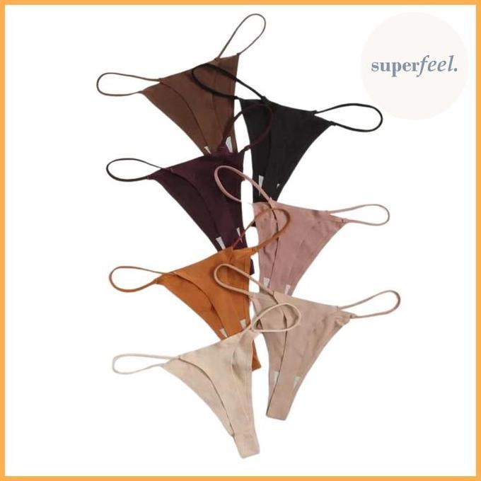 Murah SFL CD THONG SEXY SEAMLESS WANITA KOLOR SEKSI PEREMPUAN BAHAN LEMBUT TALI SAMPING CELANA DALAM