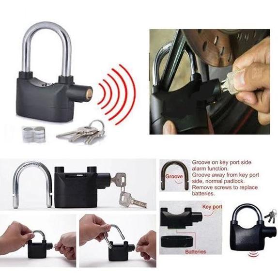New- ORIGINAL Gembok Alarm Suara Anti Maling / Gembok Anti Maling/ Gembok Anti Pencuri untuk Mobil M