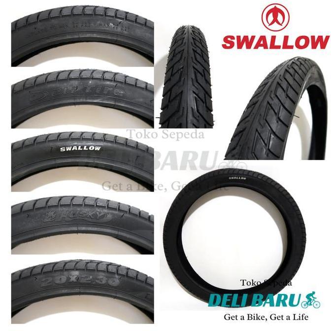 Ban luar 20 x 2.30 lebar hitam Husky sepeda BMX