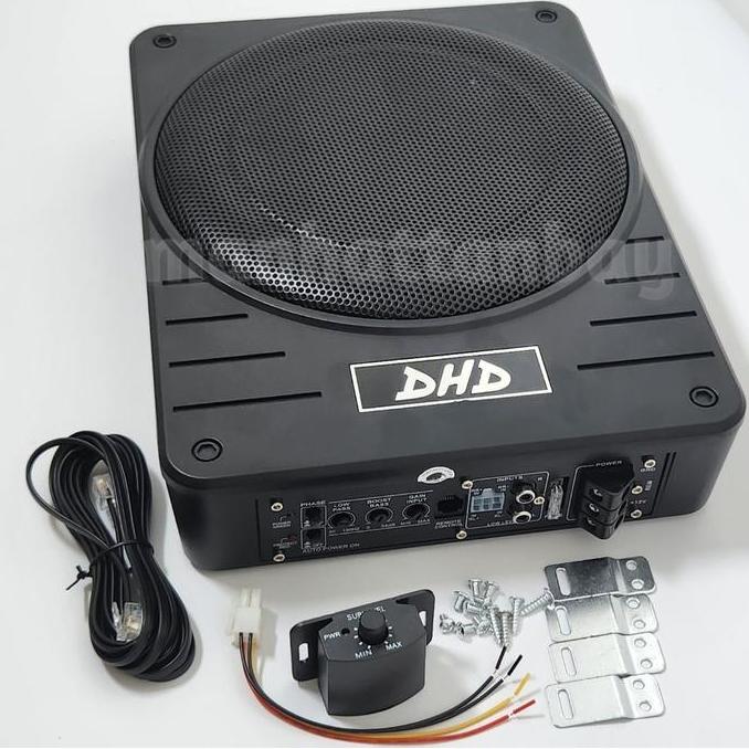 BASSTUBE MOBIL SLIM SUBWOOFER KOLONG MERK DHD 8 DAN 10 INCH AKTIF ORIGINAL DAN TERPERCAYA