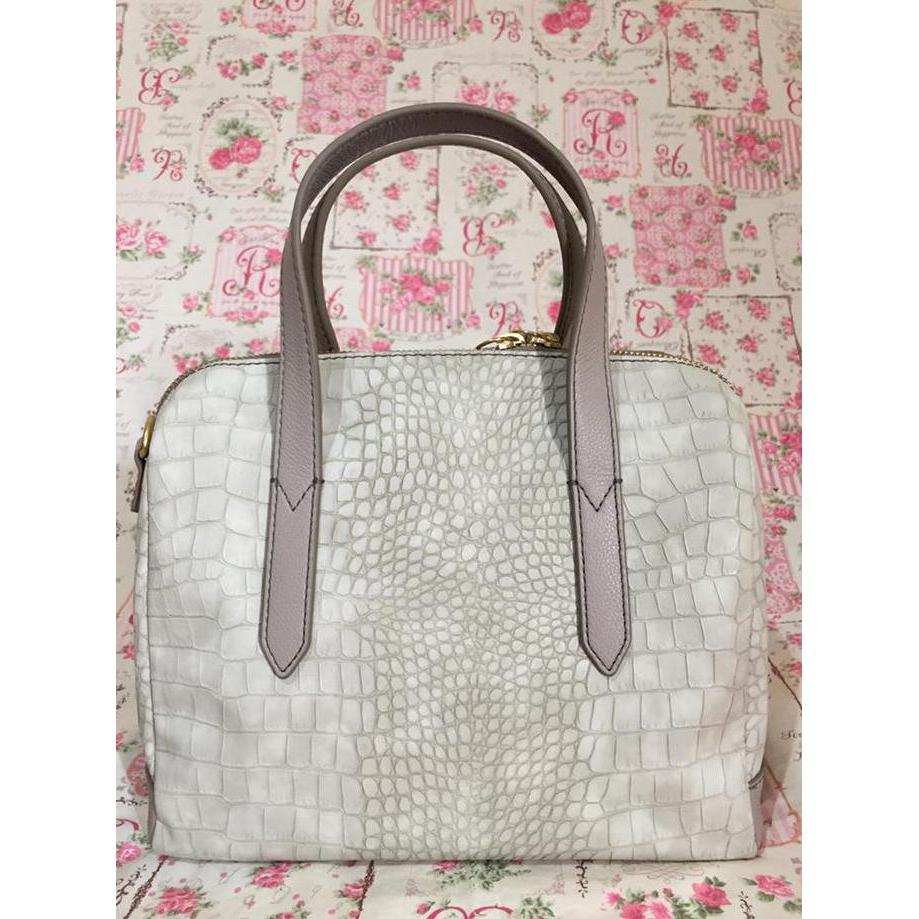 Sydney Satchel Grey Croco
