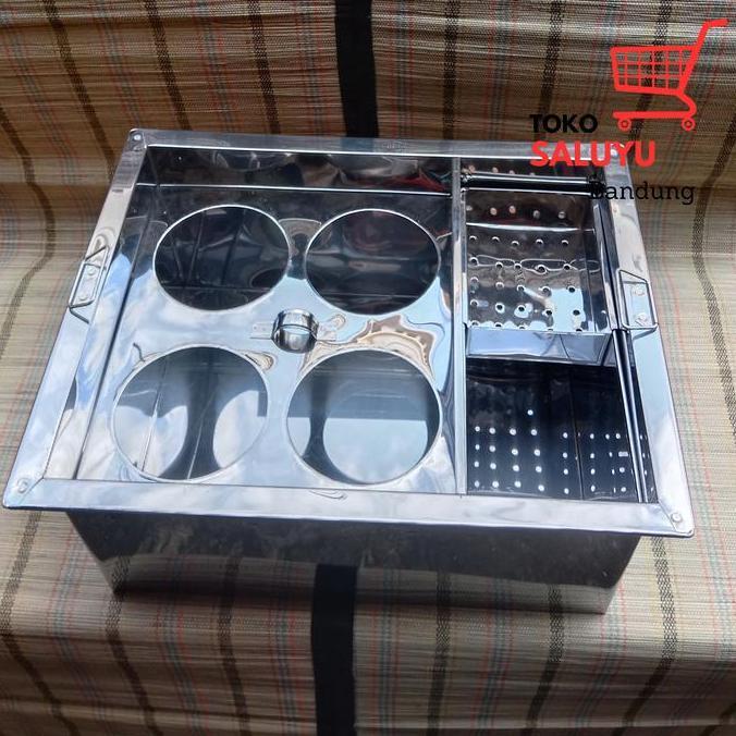 Dandang Buleng Kotak Mie Ayam Lubang 4 Stainless