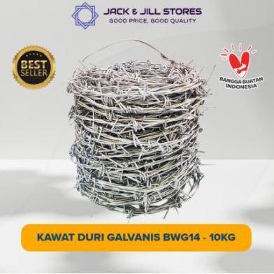 KAWAT DURI PAGAR GALVANIS BWG 14 - PANJANG 90AN METER