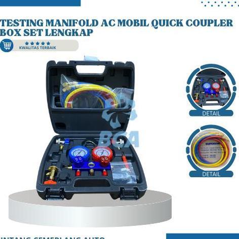 TESTING MANIFOLD AC MOBIL QUICK COUPLER KOMPLIT BOX SET LENGKAP ORIGINAL DAN TERPERCAYA