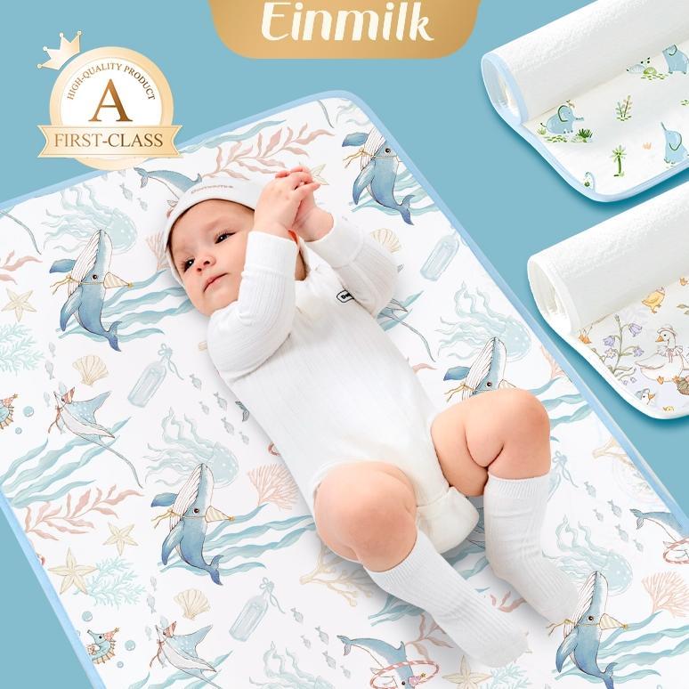 BIG PROMO Einmilk Perlak Organik Bayi/Perlak Bayi Waterproof Perlak Changing Pad Perlak Bayi untuk o