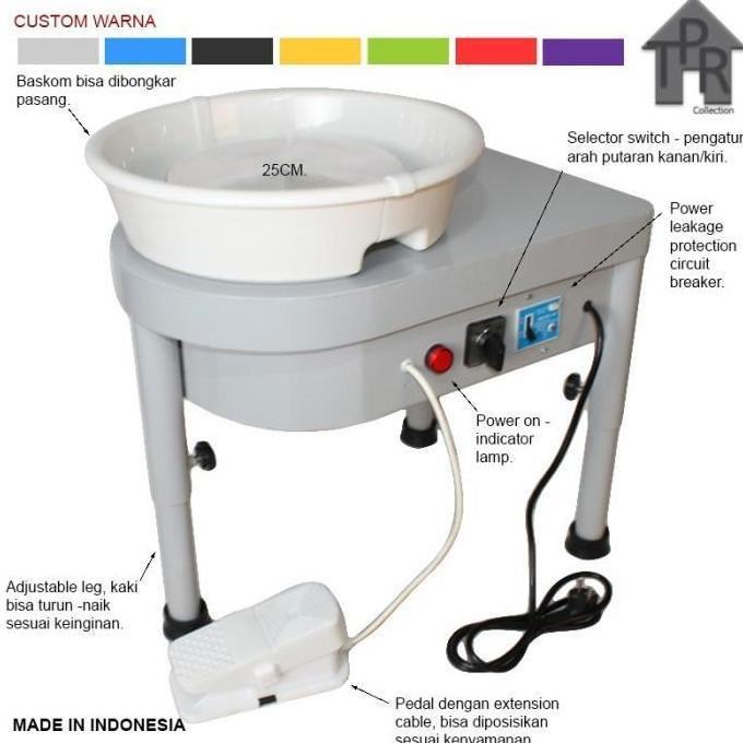 Mesin putar tanah liat electric 350w Clay-On T3525 adjustable leg. Kode 1300
