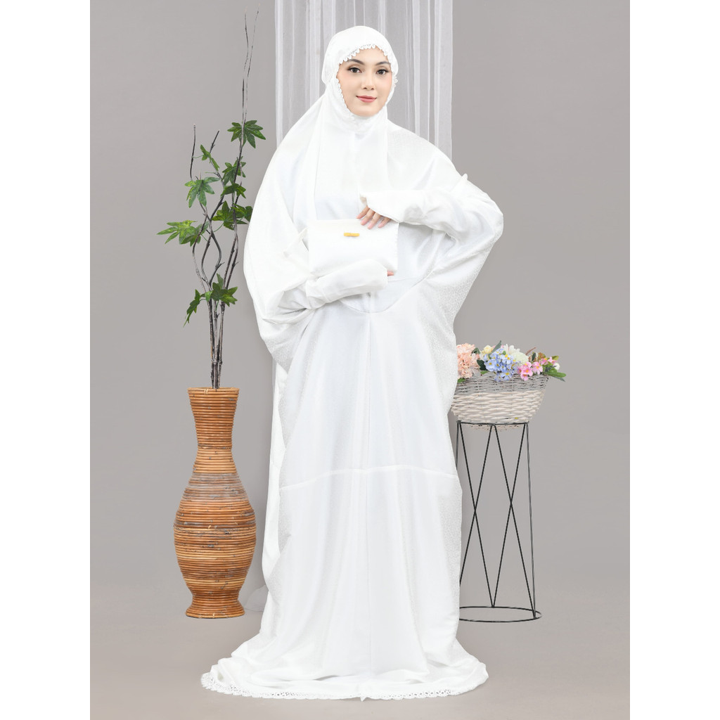 Mukena Terusan Dewasa Sutra Silk Jaguar Arrmanyy Adem Lembut