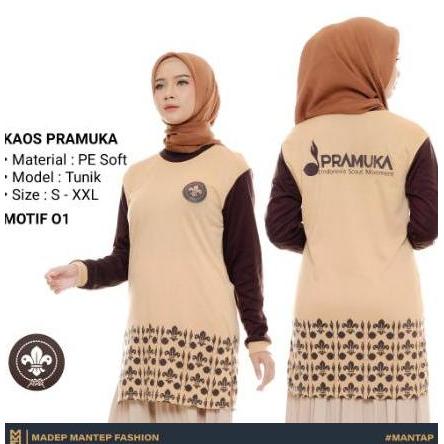 New- Kaos Pramuka Tunik Lengan Panjang Terbaru Kaos Pramuka Kegiatan Pramuka Coklat - Kaos Pramuka T