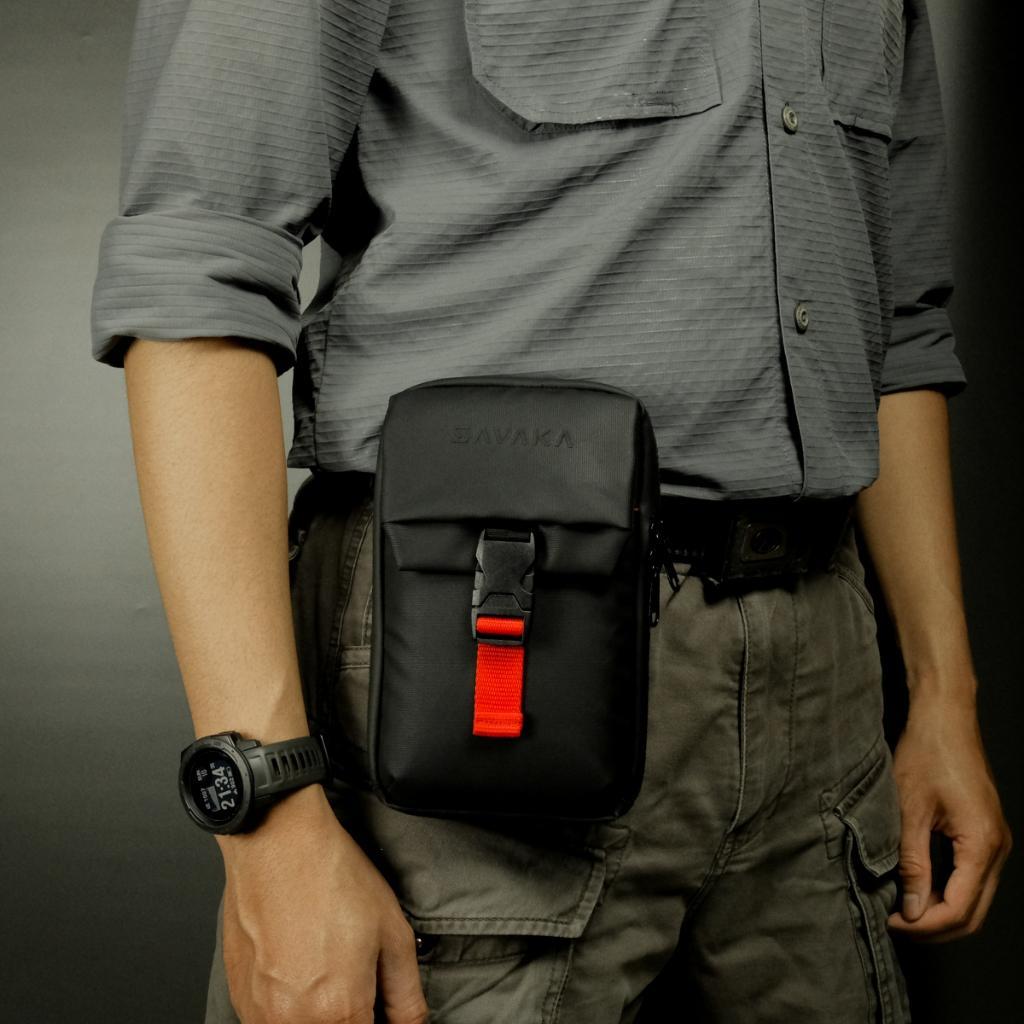 Pouch Bag Pria Savaka P4 Tas Pinggang Kecil Hp Hanging Wallet Cowok Premium Waterproof