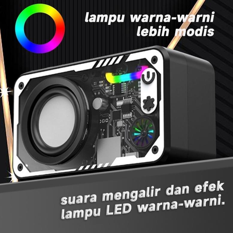 NEW Speaker Bluetooth Cyberpunk Bluetooth Speaker Double Subwoofer Music Speaker Salon Bluetooth bt 