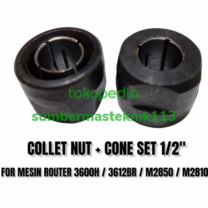 HARGA DISC - collet nut router makita 3600 3600H 3601 collet cone set 1/2" kuncian mata mesin router