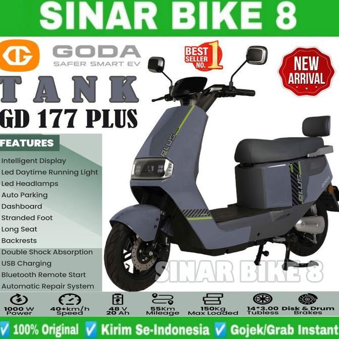 Terbaru Sepeda Listrik Goda Tank 177 Plus 1000 Watt Electric E Bike
