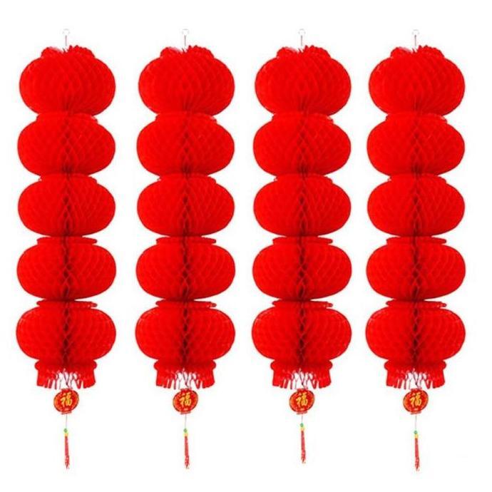 VEXANAF 2Pc Lampion Imlek Lampu Lampion Imlek Lampion Bulat Hiasan Imlek