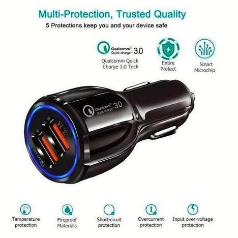 New- Car Charger HP Mobil QUALCOMM FAST CHARGING lighter 3.0 dual usb cas