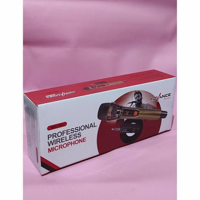 Mic Wireless 102 Advance Mic 102 Mic Wireless Tanpa Kabel ( Baterai Cas Semua )