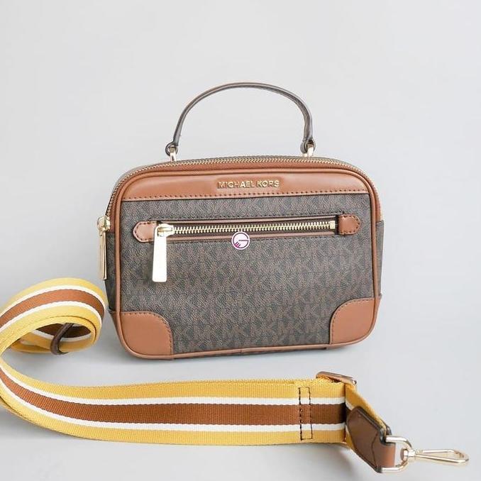 Michael Kors Travel Top Handle Camera Bag Brown Luggage