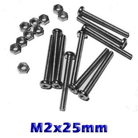 X10 SET BAUT MUR M2 X 25 ( 2X25MM) BAUT TAMIYA UKURAN M2X25MM 2MM NS614 NS711 NS712 ISI 10SET