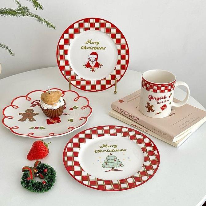 Dessert Plate Christmas Hampers Piring Natal Dessert Keramik / Piring Gift Natal Hampers Natal / Pir