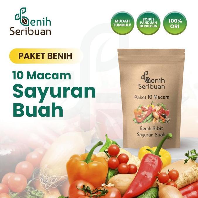 Benih Sayuran Paket 10 Macam Benih Sayur Buah F1 Hibrida Seribuan