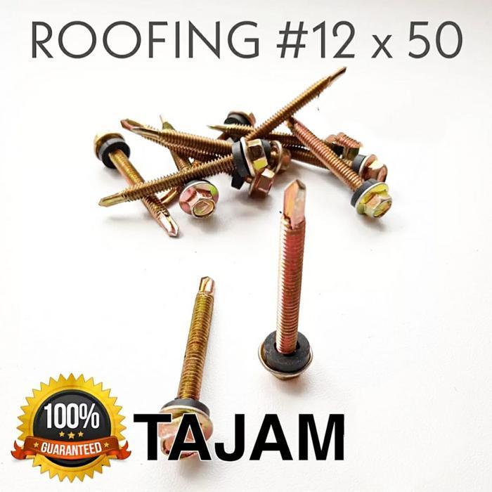 Baut Baja Ringan Roofing/Drilling 12X50 Panjang 5Cm Isi 200Pcs Baut Roofing/Drilling Baja Ringan Uku
