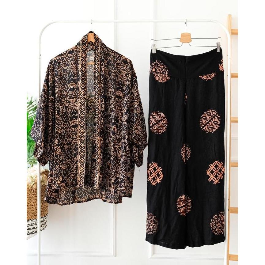 ONESET BSIZE OUTER JUMBO KIMONO JUMBO SETELAN KULOT WANITA KULOT HHWAIST OUTER BATIK OUTWEAR FORMAL 