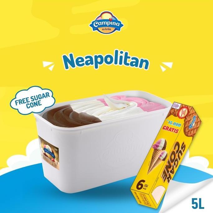 Campina 5 Liter Neapolitan - Es Krim