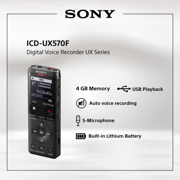 New- SONY ICD-UX570F Digital Voice Recorder / ICD UX570F / UX570 / UX-570