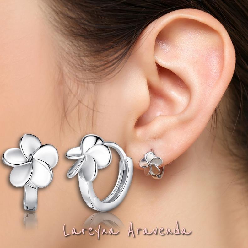 ANTING KLIP WANITA SILVER S925 KOREA BUNGA KEMBANG LIMA AT039