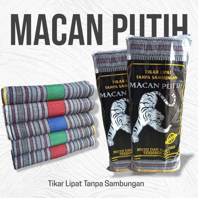 Tikar Hajatan Macan Putih - Tikar Pantai - Tikar Kain - Tikar Lipat - Karpet Kain