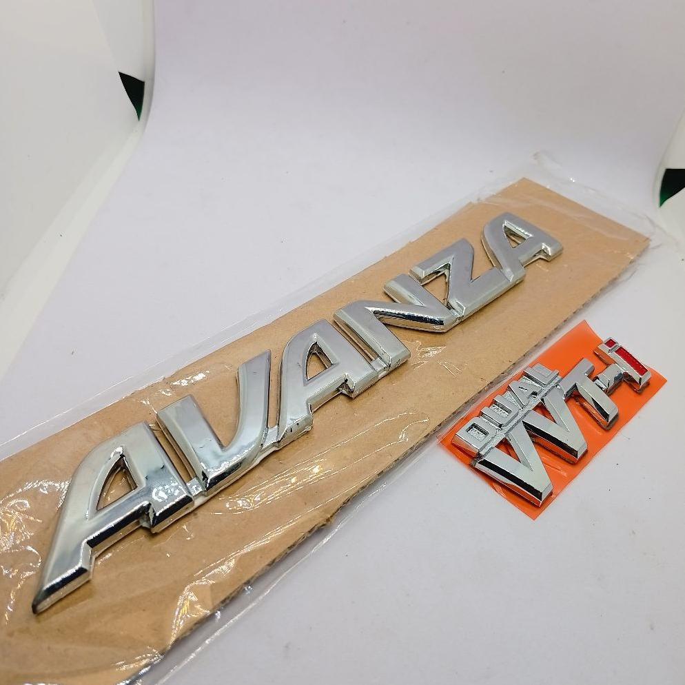 Emblem Logo Tulisan Avanza & Dual Vvti Original