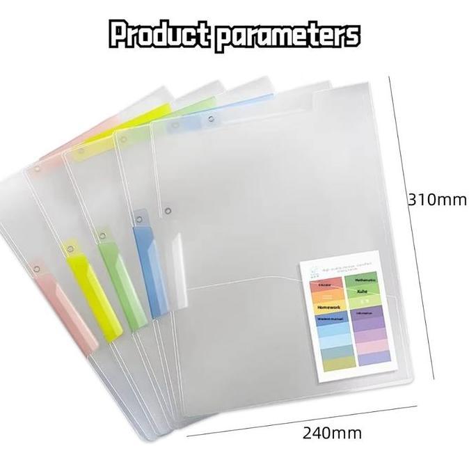CALAVO 5PCS/Bag Folder File Dokumen Document Keeper Project Holder Transparan Clear Sleeves A3/A4
